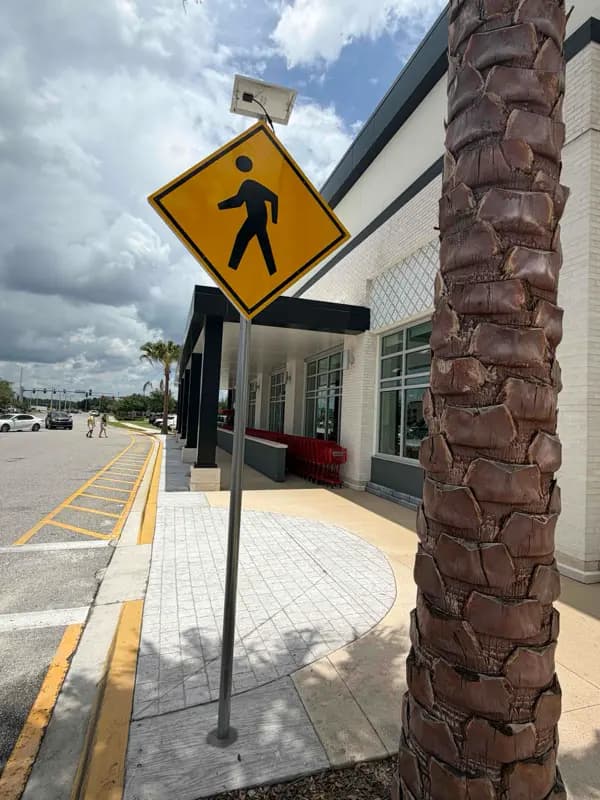 ADA crosswalk signage, Tomoka